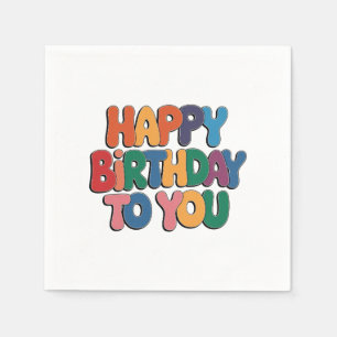 Retro Alles Gute zum Geburtstag Serviette