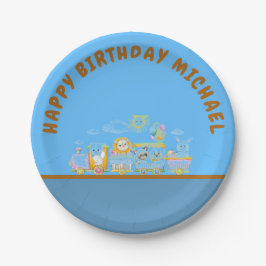 Retro Alles Gute zum Geburtstag Tier Zug Papierpla Pappteller
