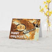 Retro alles- Gute zum Geburtstaggruß-Karte Karte (Gelbe Blume)