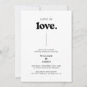 Retro Alles in einer Liebe ist Liebe Gay LGBT Hoch Einladung (Vorderseite)