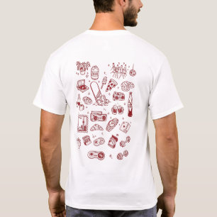 Retro-Alltagsleben-Doodle-Collage-Shirt-Design    T-Shirt