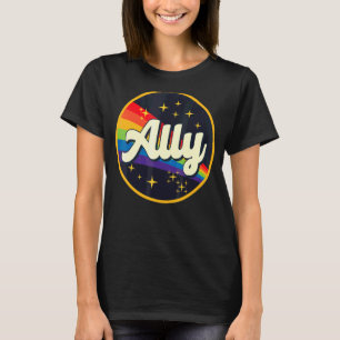 Retro Ally Lgbtq 70er Gay Pride Flag Lgbt T-Shirt