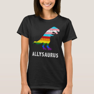 Retro Allysaurus Dinosaur Regenbogen LGBT Trans Sc T-Shirt