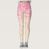 Retro Almond and Red Freckles Print Leggings (Vorderseite)