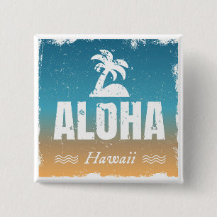 Retro Aloha Hawaii Button