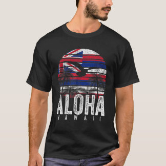 Retro Aloha Hawaii Flag Hawaiianische Insel Vintag T-Shirt