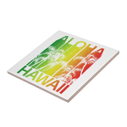 Retro Aloha Hawaii-Inseln Fliese (Seite)