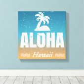 Retro Aloha Hawaii Leinwanddruck (Insitu (Holzboden))
