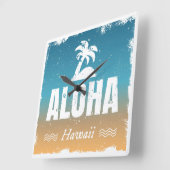 Retro Aloha Hawaii Quadratische Wanduhr (Winkel)