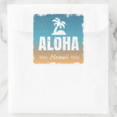 Retro Aloha Hawaii Quadratischer Aufkleber (Tasche)