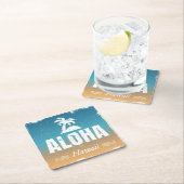 Retro Aloha Hawaii Rechteckiger Pappuntersetzer (Vor Ort)