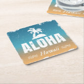 Retro Aloha Hawaii Rechteckiger Pappuntersetzer (angewinkelt)