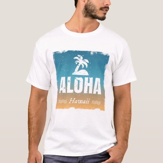 Retro Aloha Hawaii T-Shirt (Vorderseite)