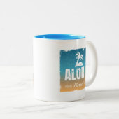 Retro Aloha Hawaii Zweifarbige Tasse (VorderseiteRechts)