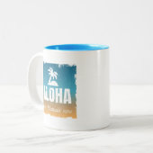 Retro Aloha Hawaii Zweifarbige Tasse (Vorderseite Links)