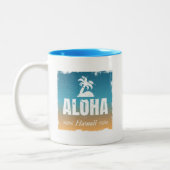 Retro Aloha Hawaii Zweifarbige Tasse (Links)