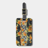 Retro Aloha Shirt mit Hibiskus Gepäckanhänger (Vorderseite vertikal)