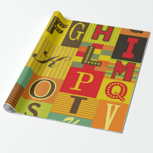 Retro-Alphabet-Design. Vintage Darstellung Geschenkpapier
