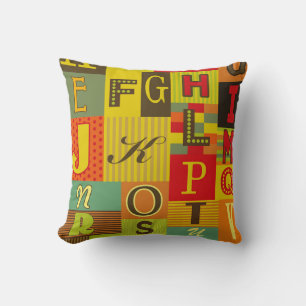 Retro-Alphabet-Design. Vintage Darstellung Kissen