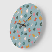 retro alphabet soup kids große wanduhr (Winkel)