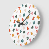 Retro Alphabet Suppe Kinder Große Wanduhr (Winkel)
