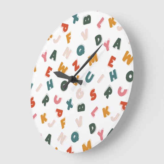 Retro Alphabet Suppe Kinder Große Wanduhr (Winkel)