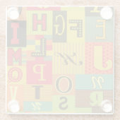 Retro-Alphabet, Vintager Charme Glasuntersetzer (Rückseite)