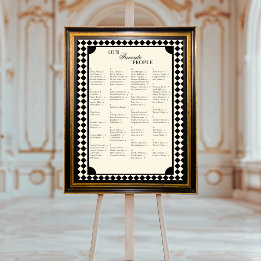 Retro alphabetischer Hochzeits-Sitzplan Poster