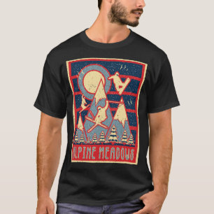 Retro Alpi Wiesen Skiabenteuer Gewartet T-Shirt