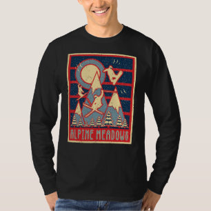 Retro Alpi Wiesen Skiabenteuer Gewartet T-Shirt