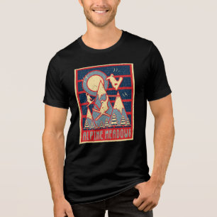 Retro Alpi Wiesen Skiabenteuer Gewartet Tri-Blend Shirt