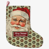 Retro Alte Mode Weihnachtsmann Weihnachten Strumpf Großer Weihnachtsstrumpf (Vorderseite)