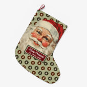 Retro Alte Mode Weihnachtsmann Weihnachten Strumpf Großer Weihnachtsstrumpf (Vorderansicht (hängend))