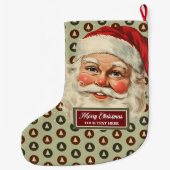 Retro Alte Mode Weihnachtsmann Weihnachten Strumpf Großer Weihnachtsstrumpf (Rückseite)