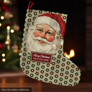 Retro Alte Mode Weihnachtsmann Weihnachten Strumpf Großer Weihnachtsstrumpf