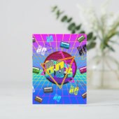 RETRO-ALTE SCHULE DER 80er Jahre Einladung (Stehend Vorderseite)