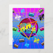 RETRO-ALTE SCHULE DER 80er Jahre Einladung (Vorne/Hinten)