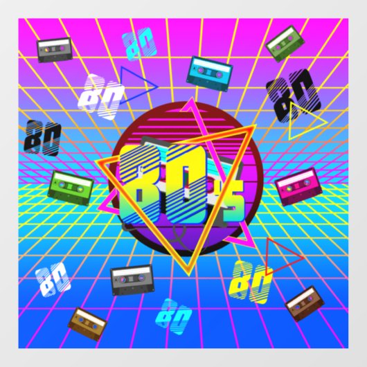 RETRO-ALTE SCHULE DER 80er Jahre Fensteraufkleber (Blatt)