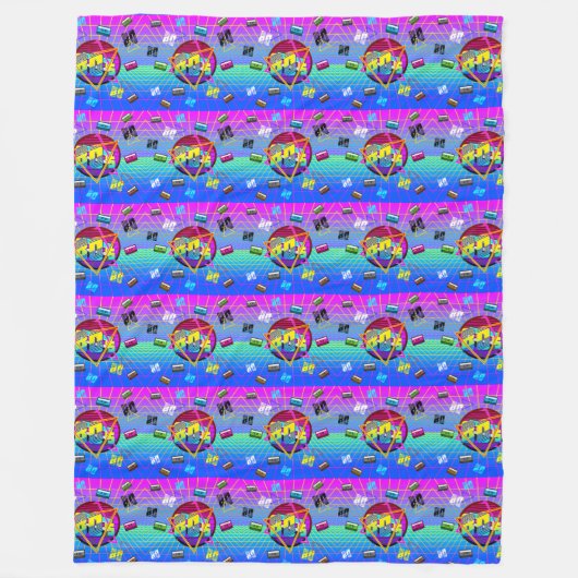 RETRO-ALTE SCHULE DER 80er Jahre Fleecedecke (Vorderseite)