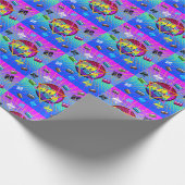 RETRO-ALTE SCHULE DER 80er Jahre Geschenkpapier (Ecke)