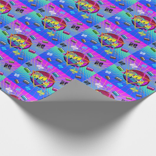 RETRO-ALTE SCHULE DER 80er Jahre Geschenkpapier (Ecke)