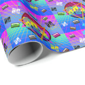 RETRO-ALTE SCHULE DER 80er Jahre Geschenkpapier (Rolleneckpunkt)