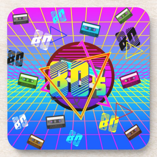 RETRO-ALTE SCHULE DER 80er Jahre Getränkeuntersetzer (Vorderseite)