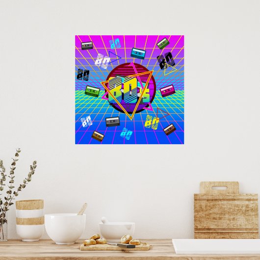 RETRO-ALTE SCHULE DER 80er Jahre Poster (Küche)