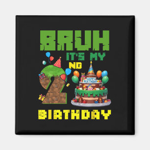 Retro Alter Es Ist Mein 2. Geburtstag Pixel Kuchen Magnet
