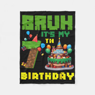 Retro Alter Es Ist Mein 7. Geburtstag Pixel Kuchen Fleecedecke