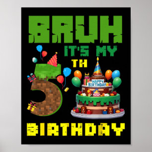 Retro Alter Ich Hab Mein 5. Geburtstag Pixel Torte Poster
