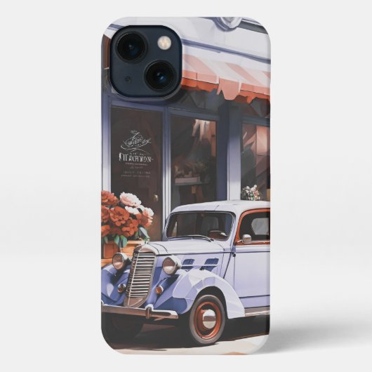 Retro altes Auto iPhone 13 Slim Fit Case, Glossy Hülle (Rückseite)