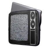 Retro altes Fernsehen mit statischer Laptopschutzhülle (Vorderseite Links)