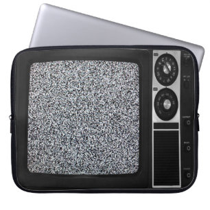 Retro altes Fernsehen mit statischer Laptopschutzhülle